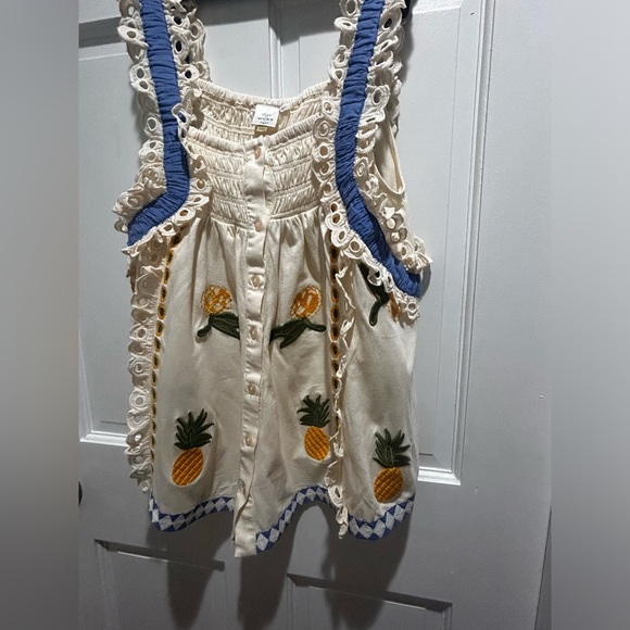 Anthropologie Seen Worn Kept Pineapple
Ruffled Tank Xs - Picture 15 of 16